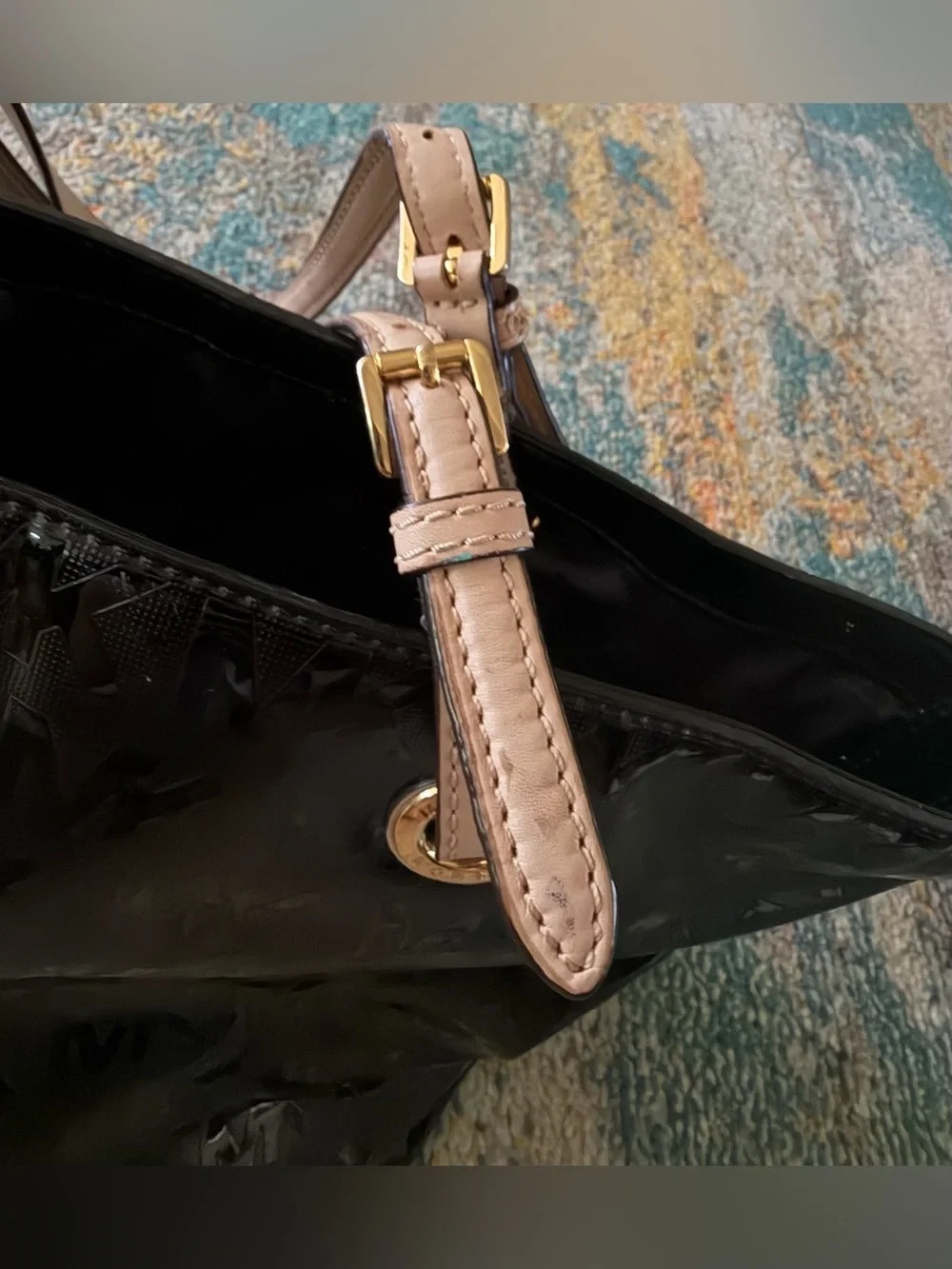Michael Kors Jet Set Signature Patent Leather Tote